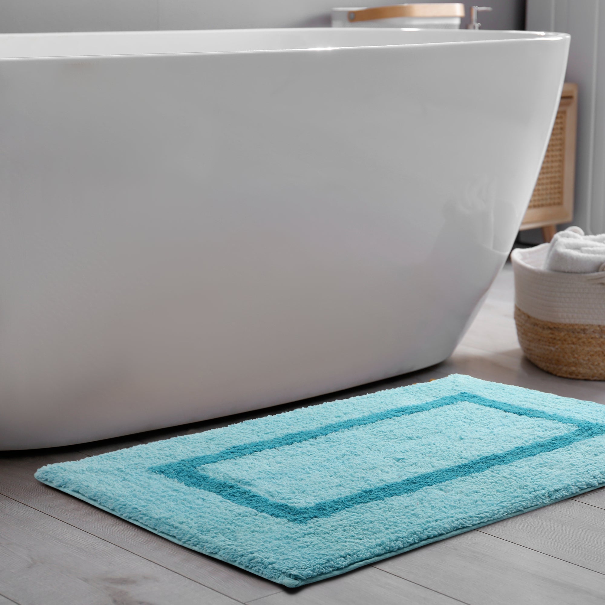 Deluxe Cotton Quick Drying Bath Mat with Anti-Skid Latex